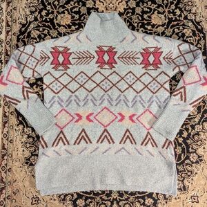 Lou & Grey Multicolor Geometric Tribal Turtleneck Sweater